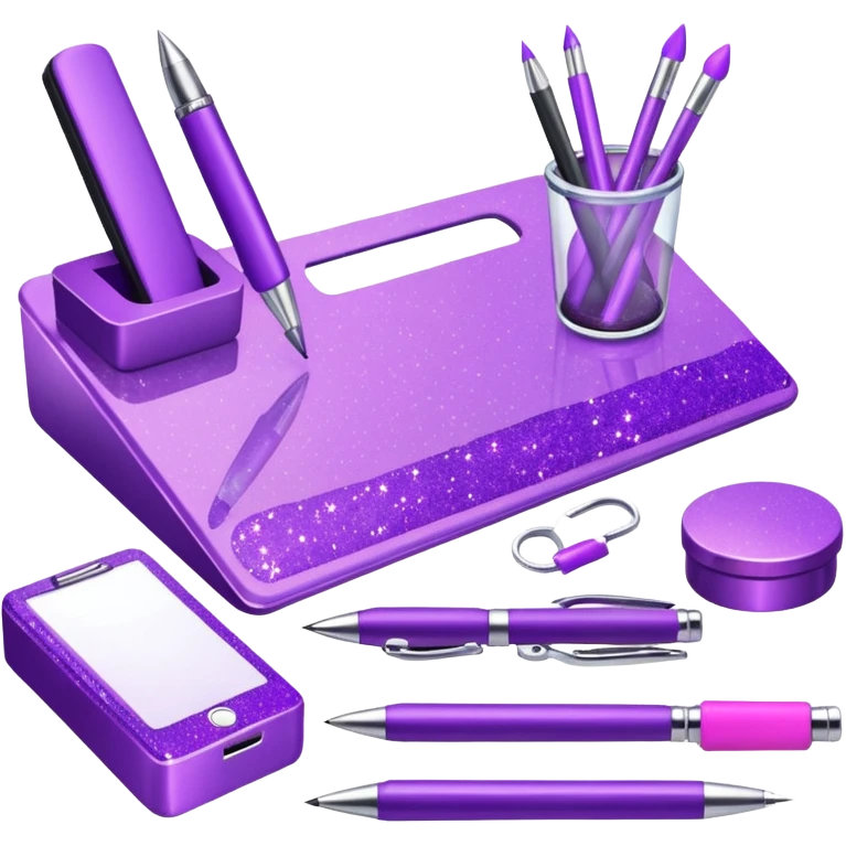 Purple Glitter office tools emoji