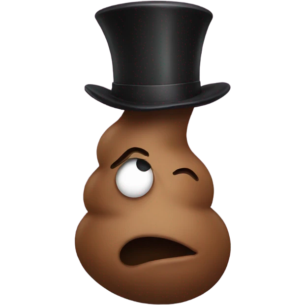 poop with tophat emoji