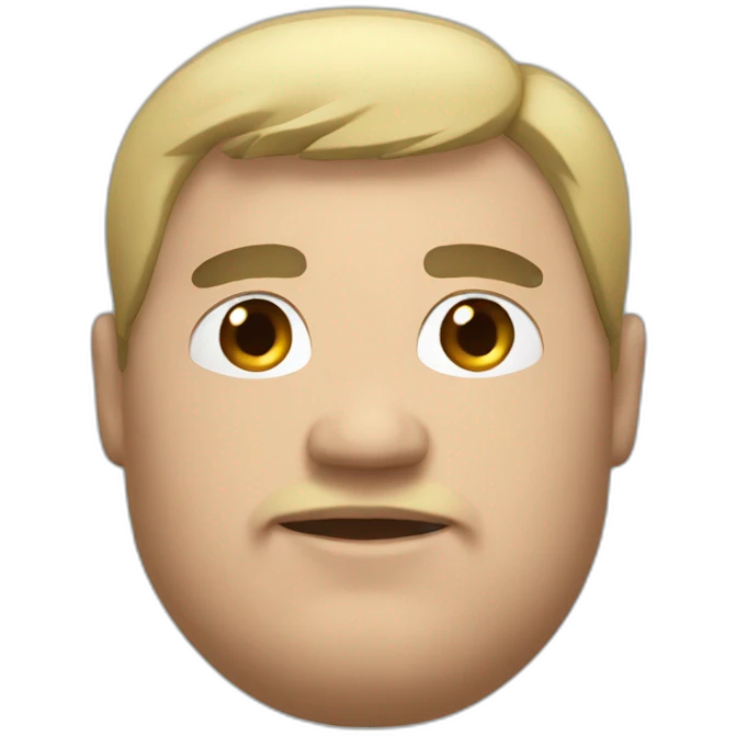 Fat man with black hair emoji