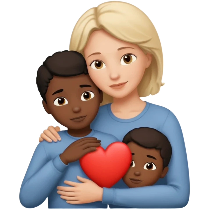 love from a white mother to a black son with a heart emoji