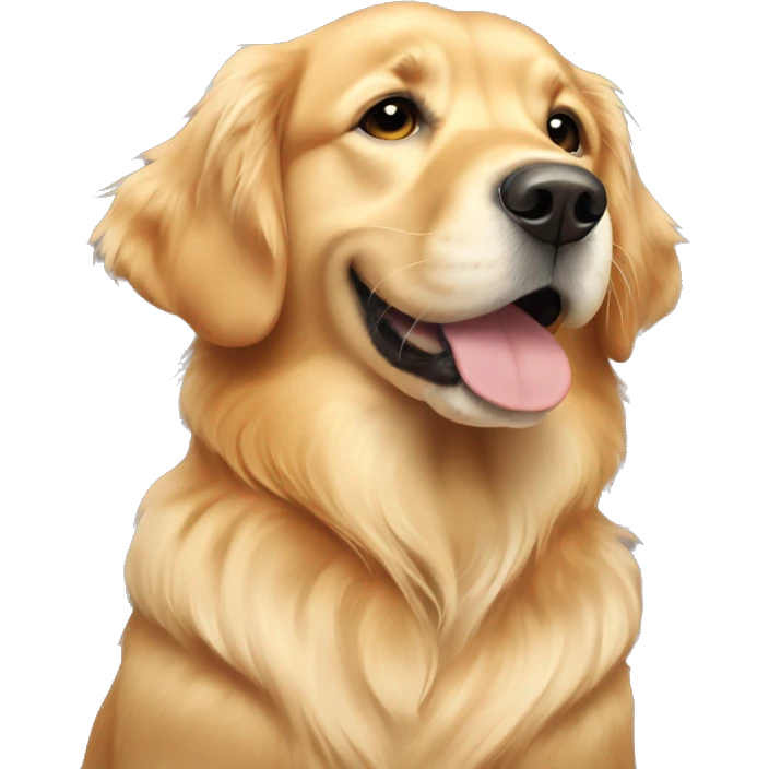 Golden retriever laying on its back emoji