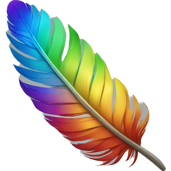 Rainbow feather emoji