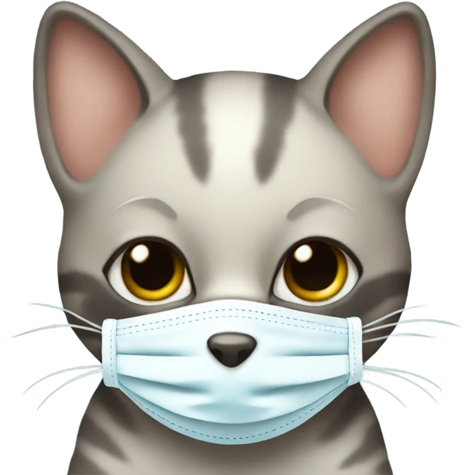 baby cat with covid mask emoji