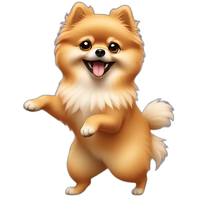 Pomeranian dancing emoji