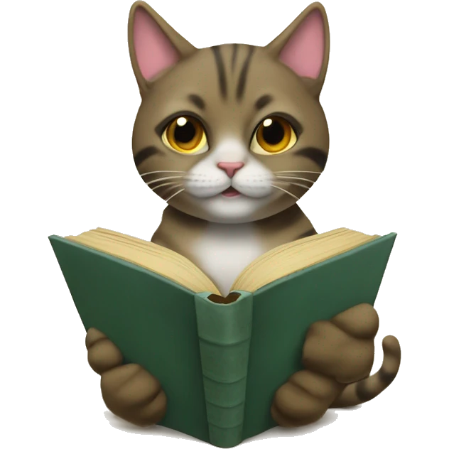 gatto gomitolo e libro emoji