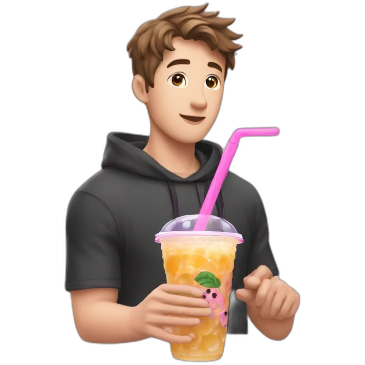 mr beast drinking bubble tea emoji