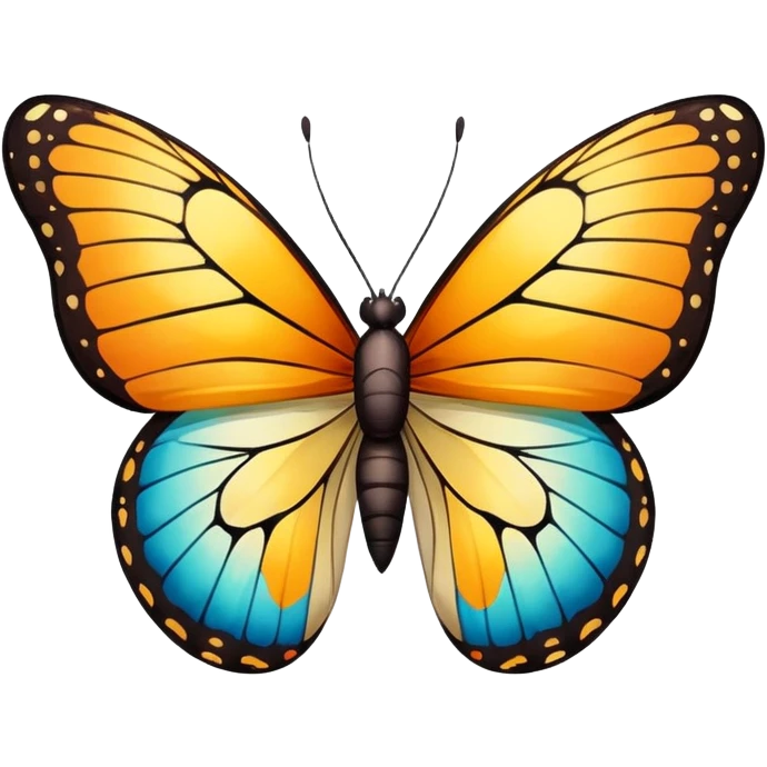 butterfly with one wing broken off and visible cracks emoji