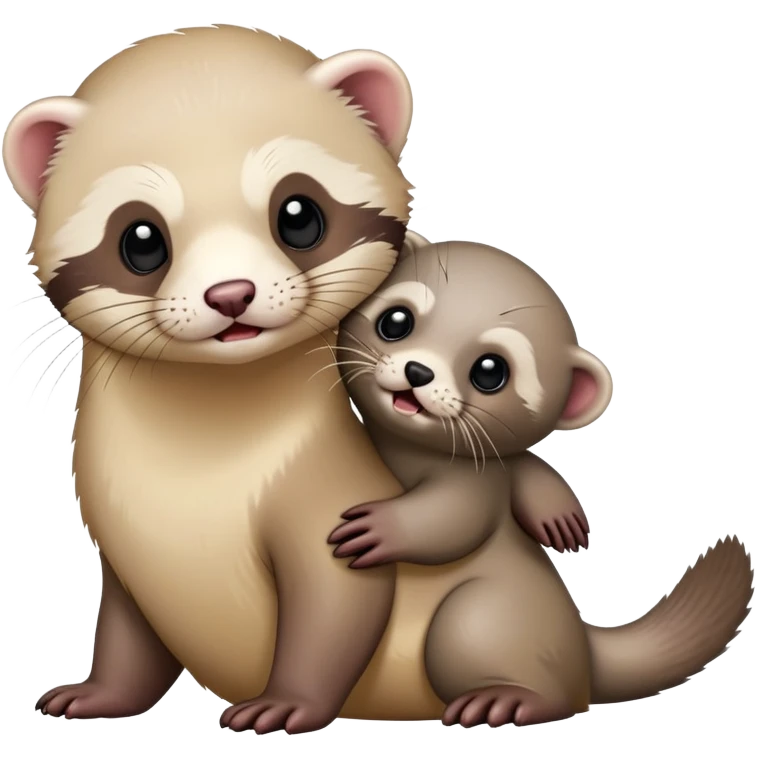 A ferret and a seal, no logo, just them going full action mode, shooting like a movie duo. Total chaos energy but make it adorable and dangerous.” emoji