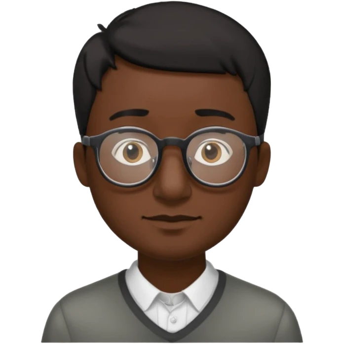 Emoli hombre con lentes poco cabello negro y nariz grande emoji