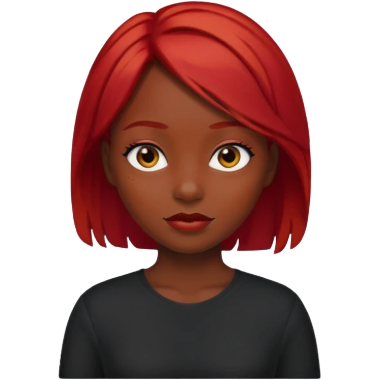 Girl black with hair red emoji