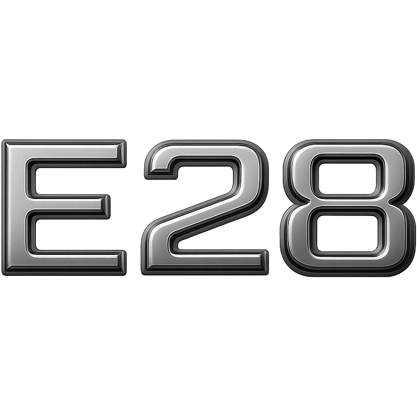 3D chrome letter 'E28' emoji