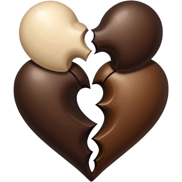 Two heart dark brown and creamy color emoji