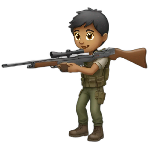 boy aiming with rifle emoji