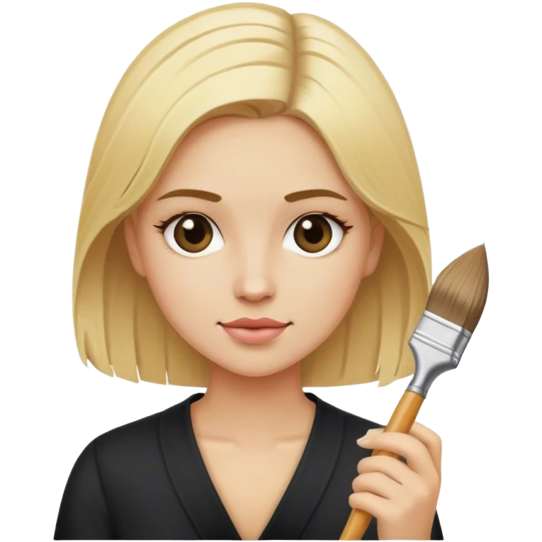 Designer with blond hair and brush emoji