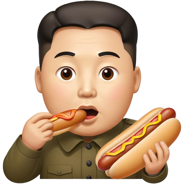 Fat Kim jong-un hot dog emoji