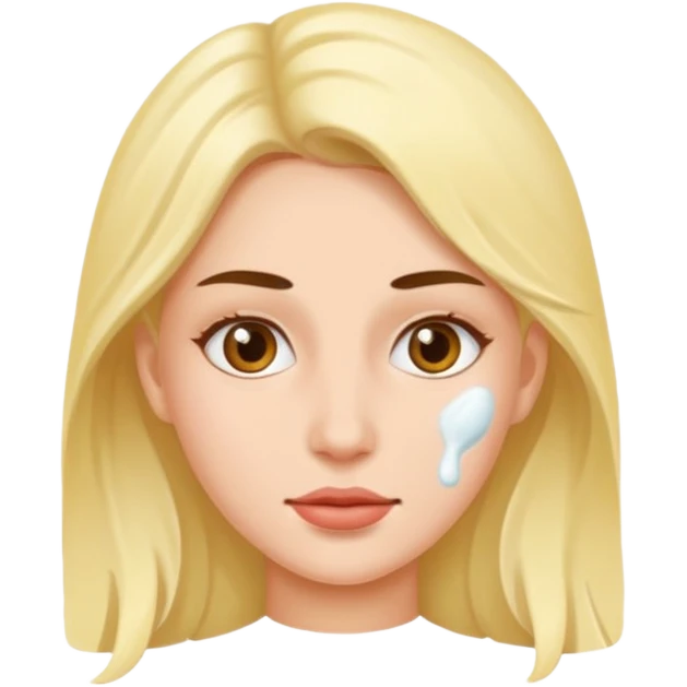 Une femme avec du sperme sur le visage  emoji