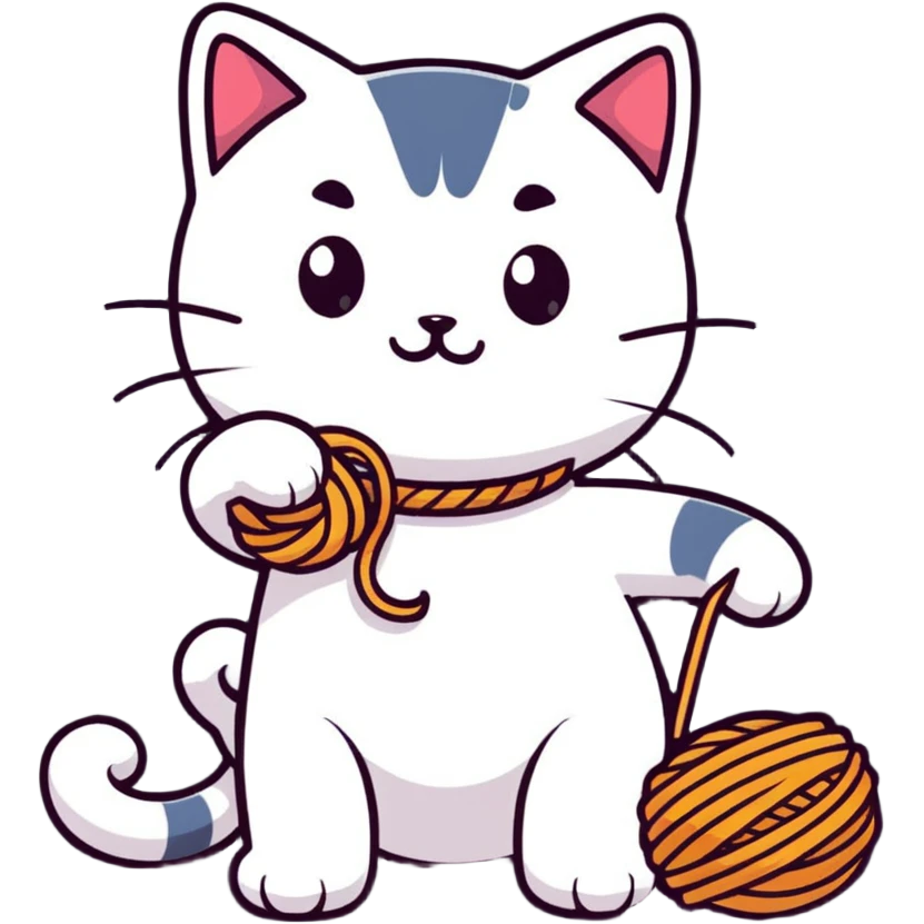 cat playing with yarn emoji