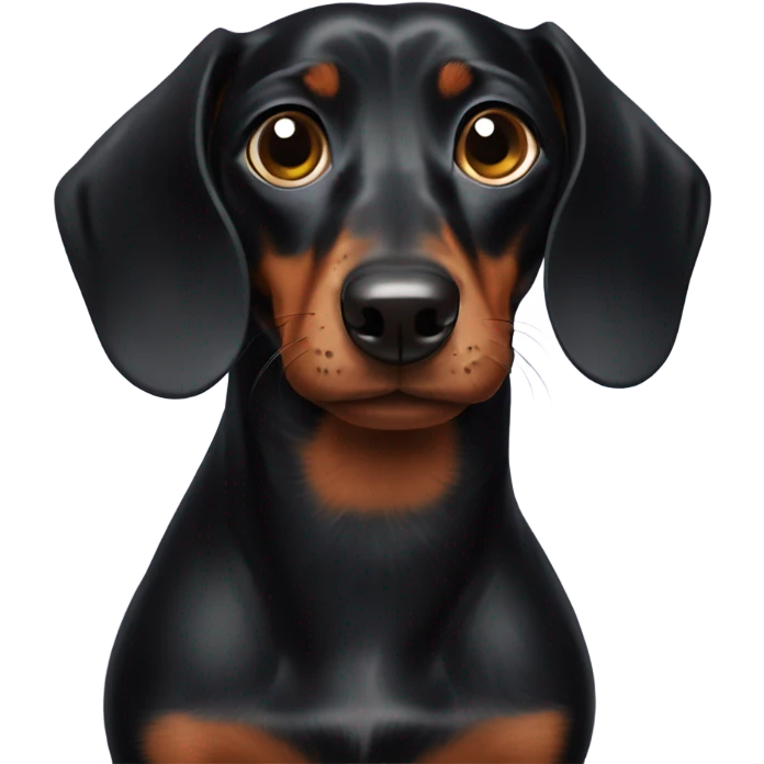 One eyed black dachshund  emoji