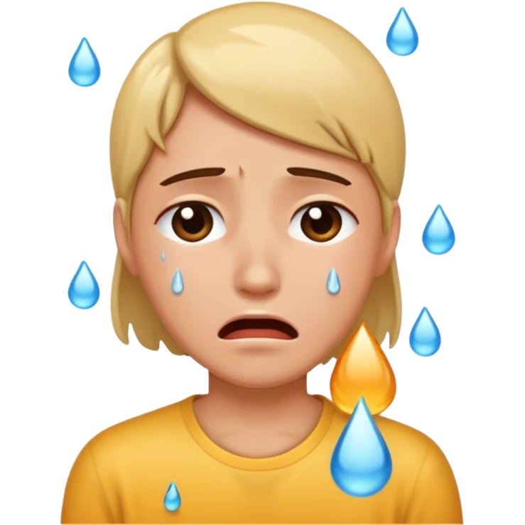 😣 avec des gouttes de sueur qui pleurent emoji
