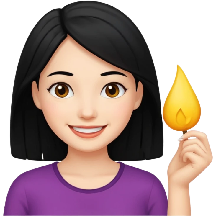 Black hair woman emoji
