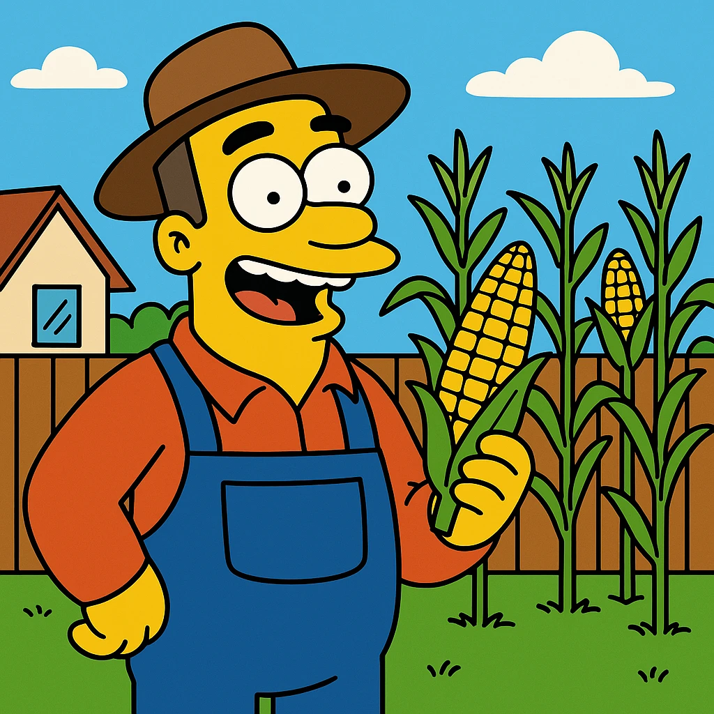 The farmer grew a crop of corn. emoji