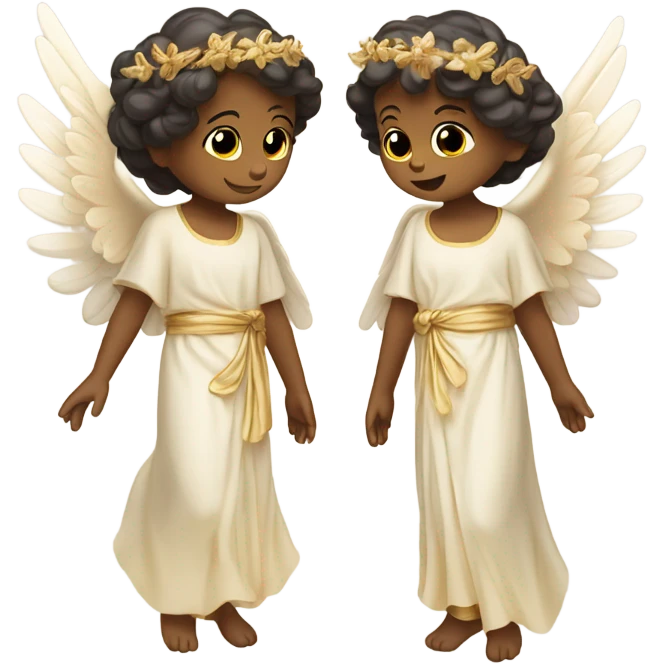 two angels in painting emoji