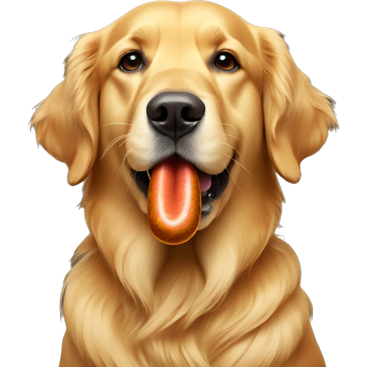 A Golden retriever smoking a cigar emoji
