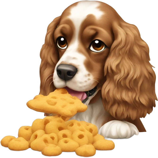Cocker spaniel eating emoji