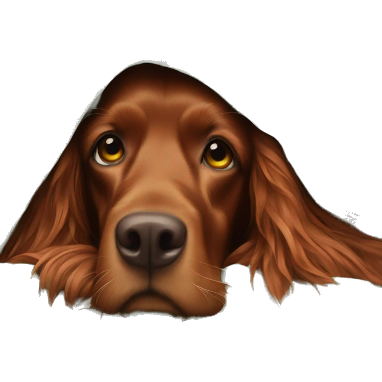 Irish setter and girl under blanket emoji