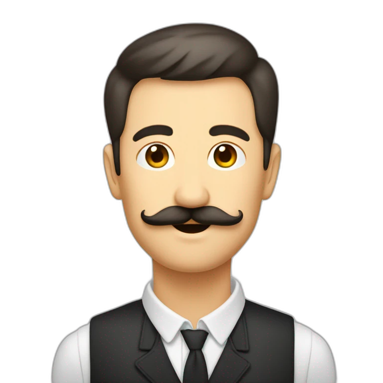 homme petite moustache en rectangle levant le bras droit en l’air emoji