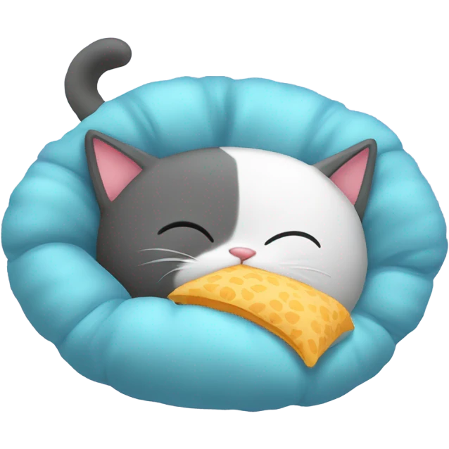 A cat eating a pillow that can breathe in the water ￼ emoji