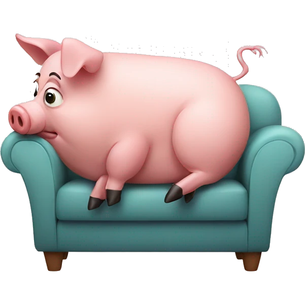 Pig on sofa emoji