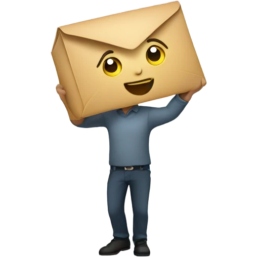 delivery with big envelope emoji