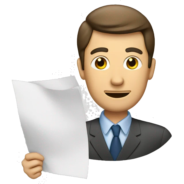 MEN CHECKING DOCUMENT emoji