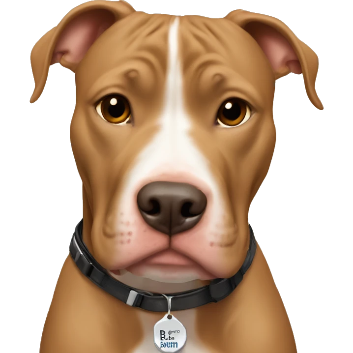 Light brown pitbull with B name tag  emoji