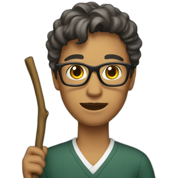teacher with stick emoji
