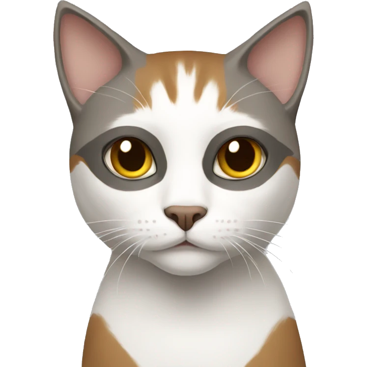 white, brown, gray cat superhero emoji