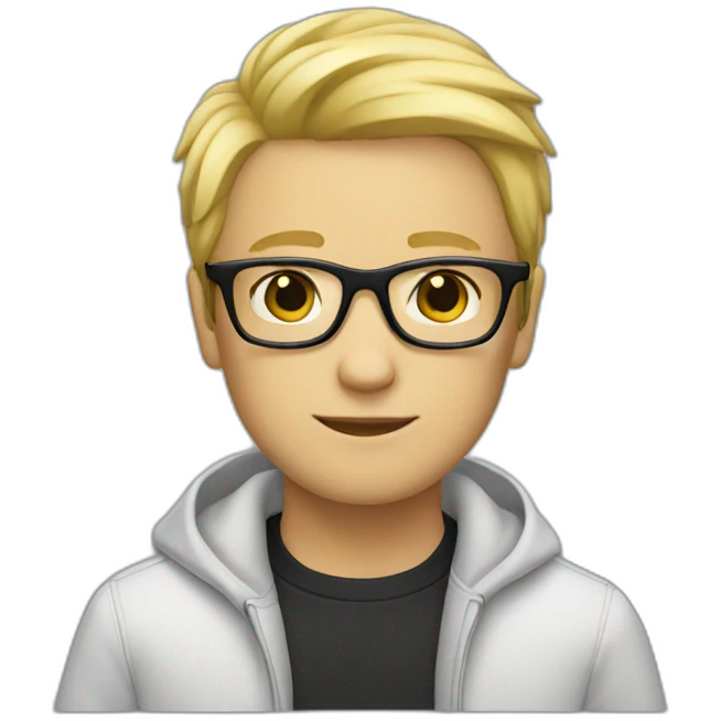 boy with rectangular black glasses and blond hair emoji