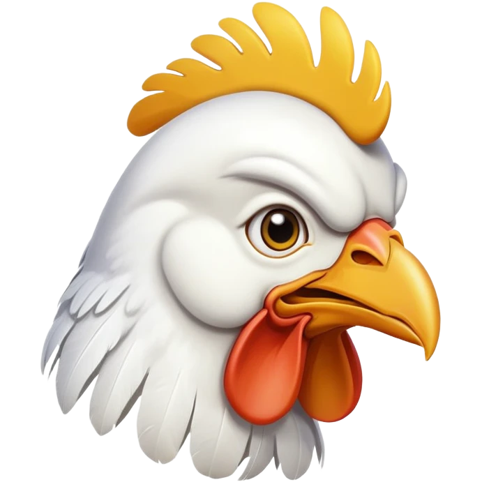 funny chicken head side view emoji