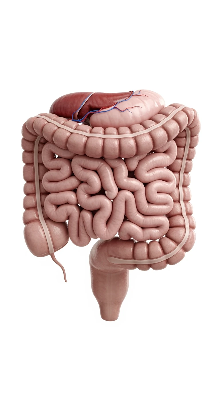 intestino umano anatomico, iperrealistico 4k, ISOLATA SU SFONDO BIANCO emoji