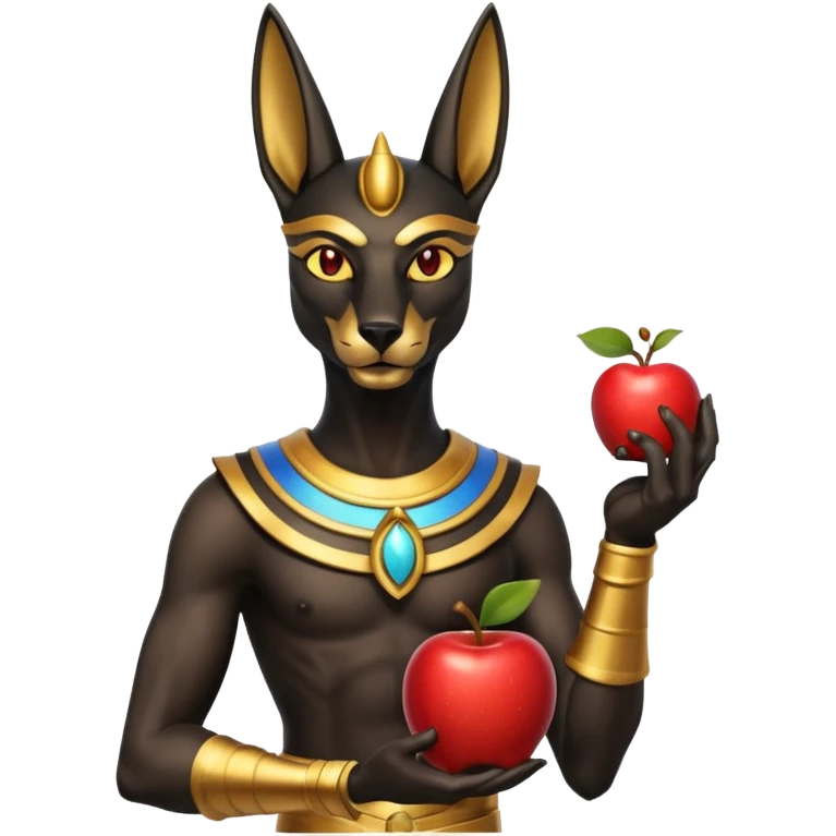 anubis god with an apple emoji