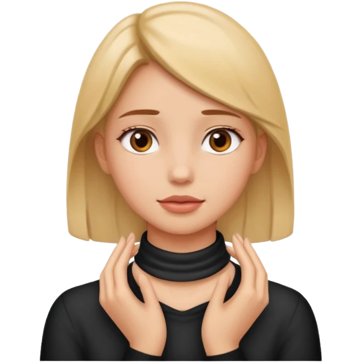 girl with her hands on her neck  emoji