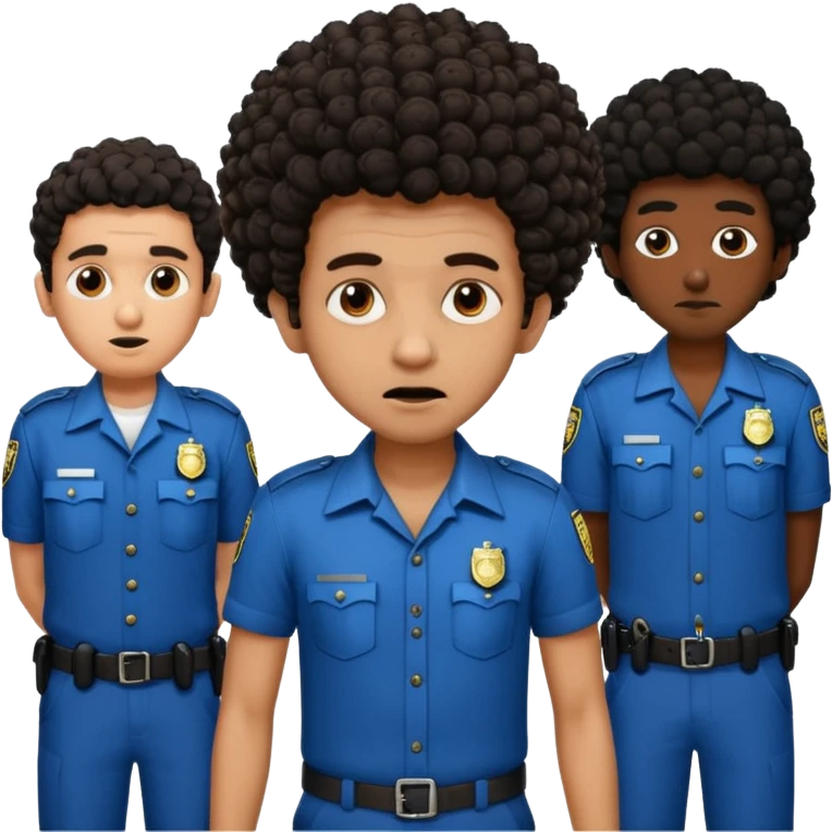 Make a dirty Indian with a short Afro that is curly hair getting arrested. Make the Indian skinny too. Give him a it support outfit emoji