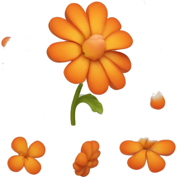 delicate petals resembling dry husks surrounding a brightly colored fruit-like center. Use shades of orange or reddish-orange for the petals and center to capture its vibrant look. Aim for instant recognition. emoji