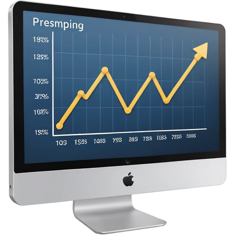 computer screen displaying a single presentation slide with a title line and a chart icon emoji