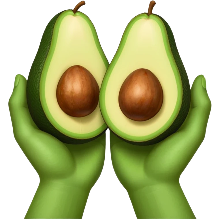 hands holding a so small avocado emoji