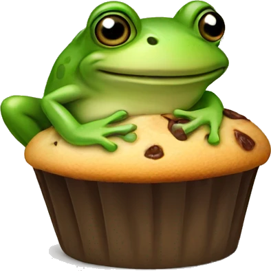 frog eating muffin emoji