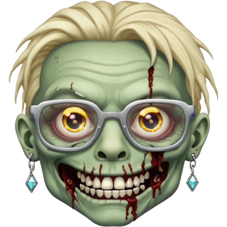 zumbi com grillz de diamante, com nudread e óculos quadrado emoji