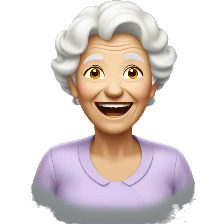white grand mother laugh emoji