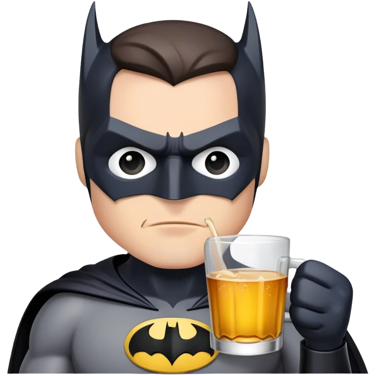 Batman drinking alcohol emoji